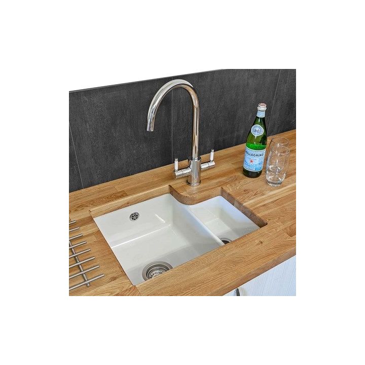 Reginox Tuscany 1 5 Bowl White Ceramic Undermount Kitchen Sink