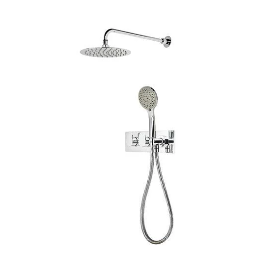Roper Rhodes Clear Dual Function Concealed Shower System with Shower Head & Handset - Chrome